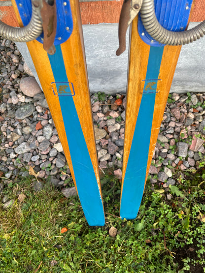 215cm Karhu "Tunturi" Early 1960s Metal-Edge Mountain Skis - From Finland!!!