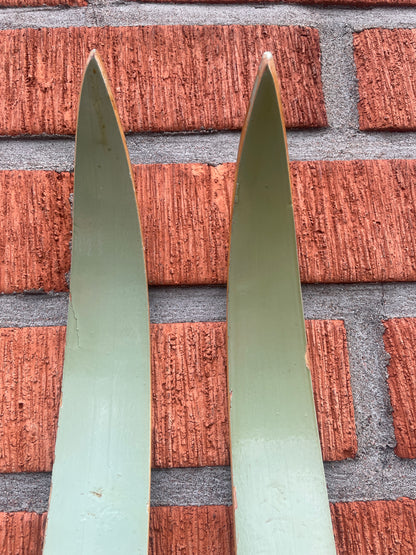 200cm Tallinn (Estonia) "Dünamo" 1980s Wood Cross-Country Skis - with Matching Vintage Ski Clamps!!!
