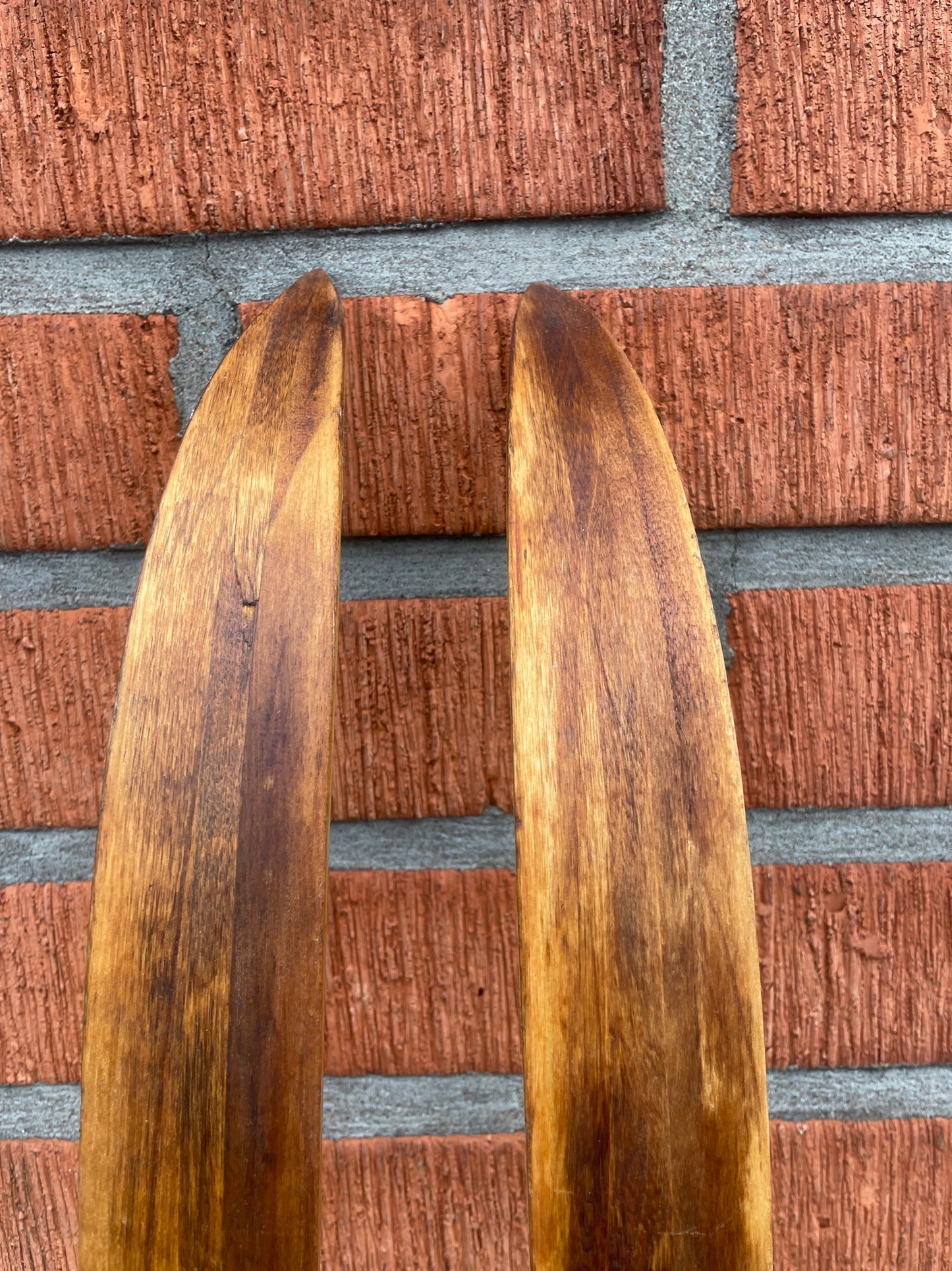 200cm Tallinn (Estonia) "Dünamo" 1980s Wood Cross-Country Skis - with Matching Vintage Ski Clamps!!!