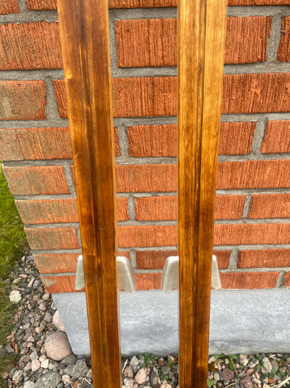 200cm Tallinn (Estonia) "Dünamo" 1980s Wood Cross-Country Skis - with Matching Vintage Ski Clamps!!!