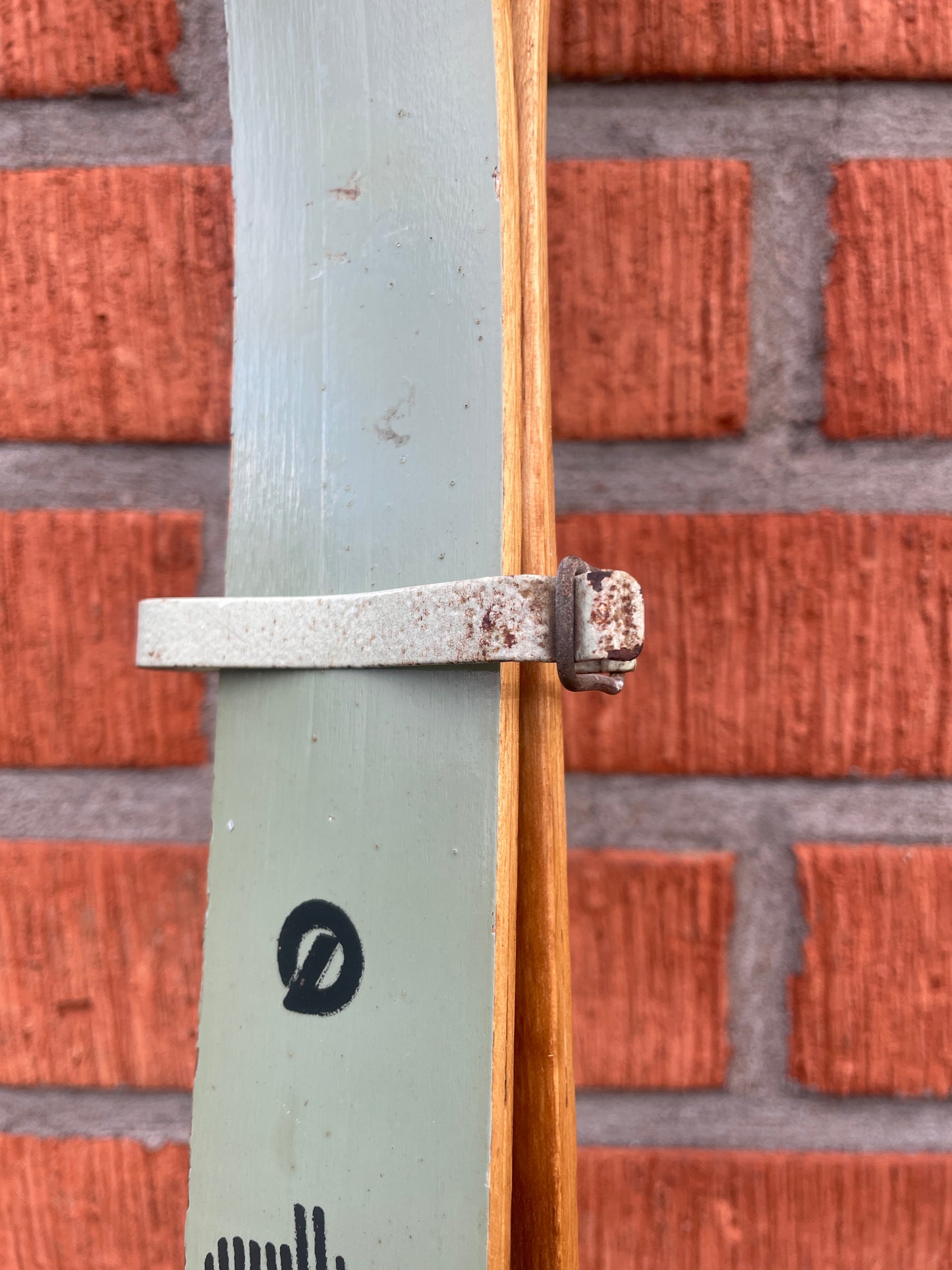 200cm Tallinn (Estonia) "Dünamo" 1980s Wood Cross-Country Skis - with Matching Vintage Ski Clamps!!!