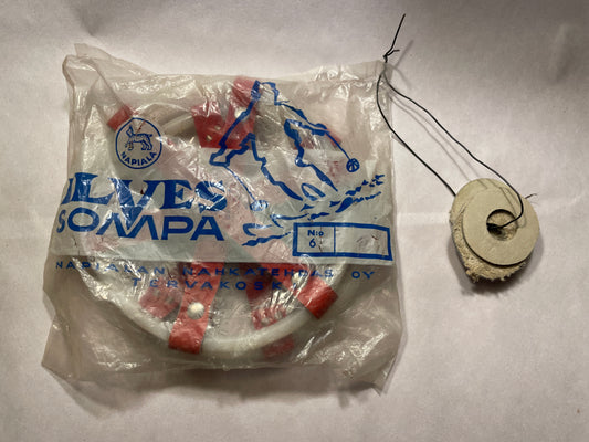 Leather/Plastic Ski Baskets from the 1960s - NEVER USED!!!  FINLAND