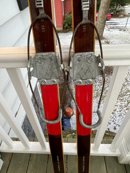 195cm Madshus Cross-Country Touring Skis - 1960s - Beautiful Condition - Humble Graphics