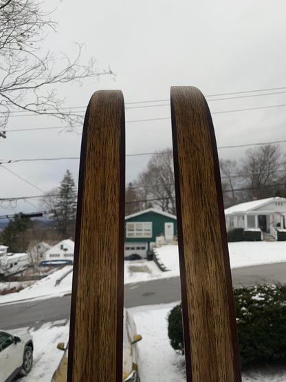 215cm Blå-Skia Wood "Tur-Langrenn" Light Touring Cross-Country Skis - Late 1960s - Veldig Hyggelig!