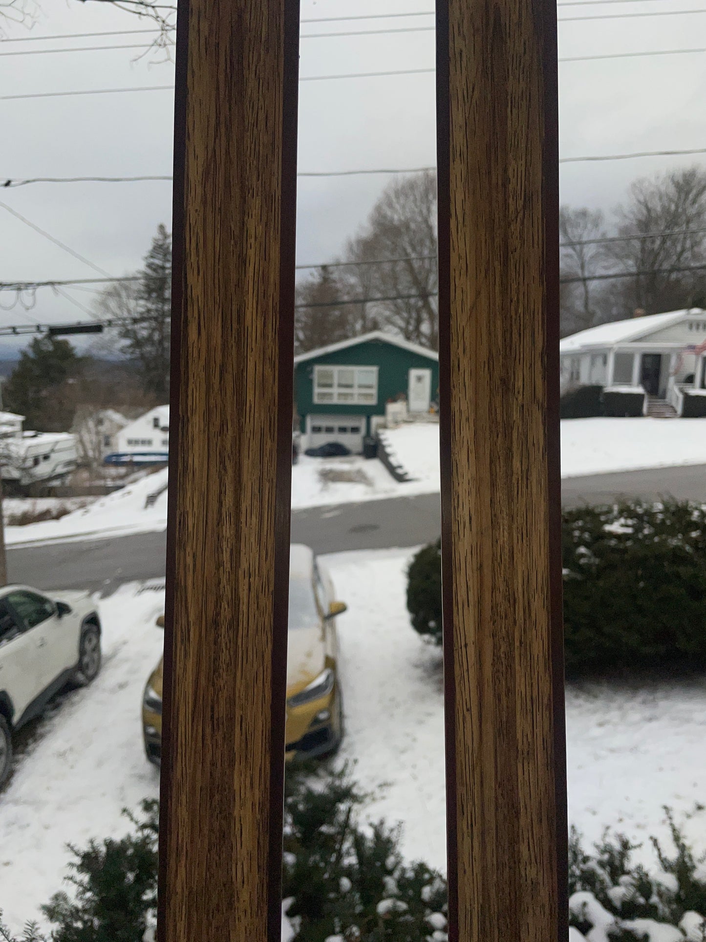 215cm Blå-Skia Wood "Tur-Langrenn" Light Touring Cross-Country Skis - Late 1960s - Veldig Hyggelig!