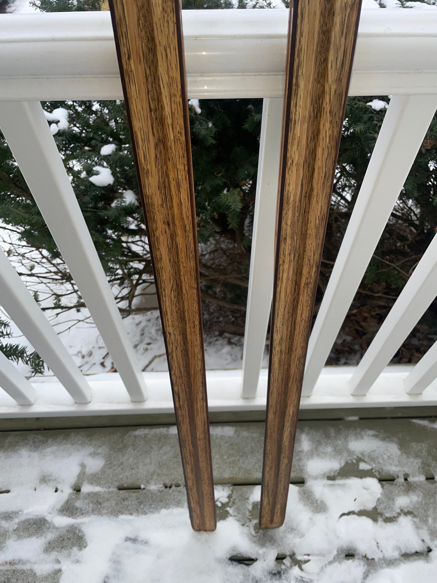 215cm Blå-Skia Wood "Tur-Langrenn" Light Touring Cross-Country Skis - Late 1960s - Veldig Hyggelig!