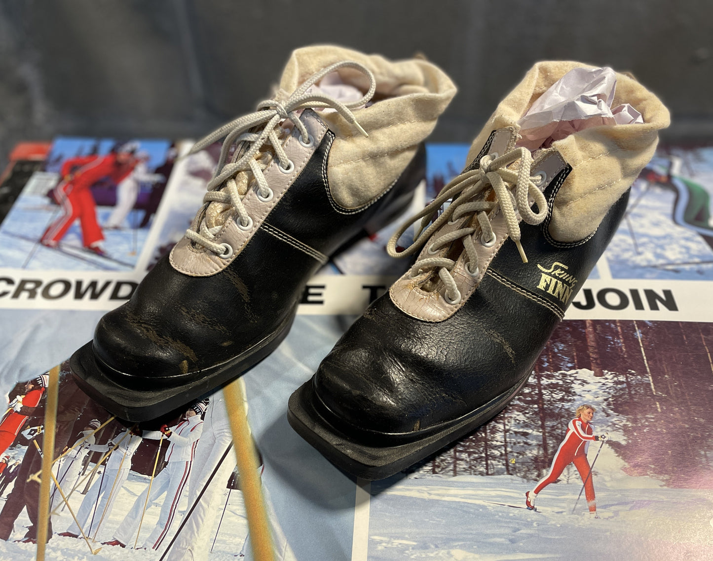 Size 44 (US Men's 10.5) "Skiing Finn" 75mm 3-Pin Cross-Country Ski Boots from Finland!!!