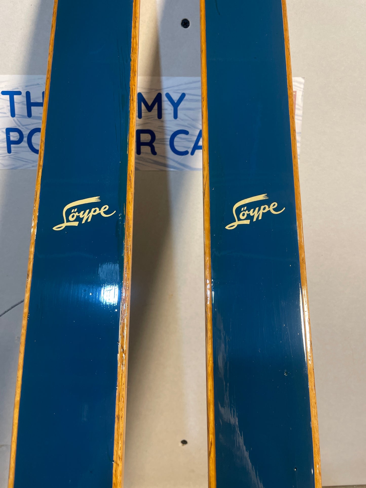 210cm Blå-Skia "Löype" Wood Cross-Country Skis - 1960s - BEAUTIFULLY PRESERVED!!!!