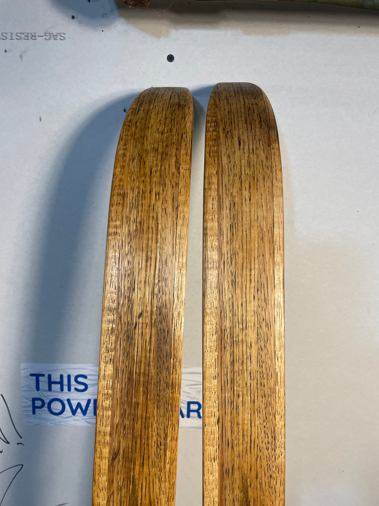 210cm Blå-Skia "Löype" Wood Cross-Country Skis - 1960s - BEAUTIFULLY PRESERVED!!!!