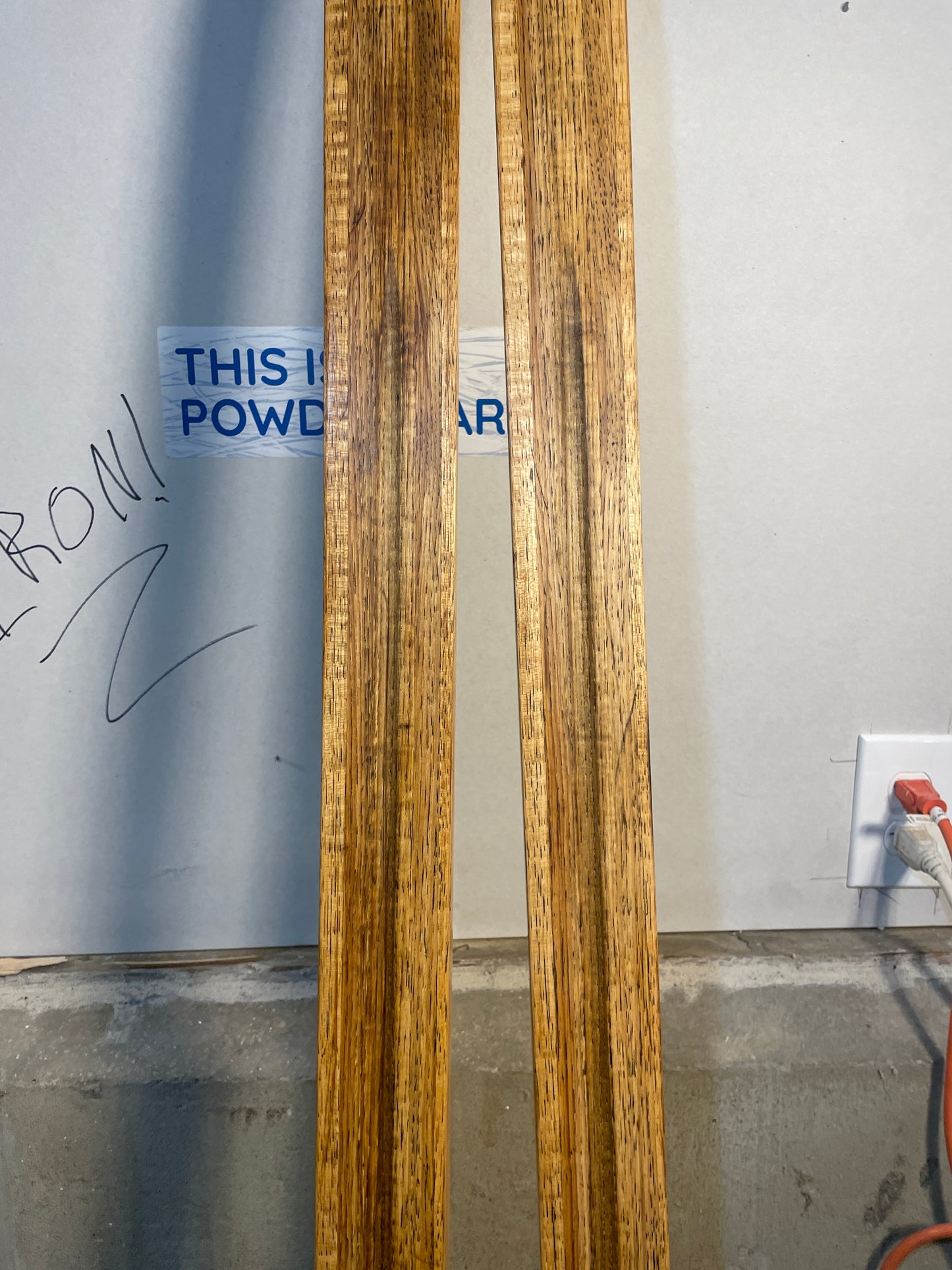 210cm Blå-Skia "Löype" Wood Cross-Country Skis - 1960s - BEAUTIFULLY PRESERVED!!!!