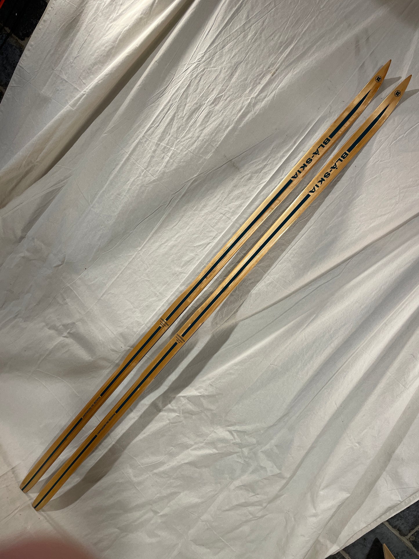 210cm Blå-Skia Wood Nordic Racing Skis - Late 70s - COMPLETELY UNUSED!!!