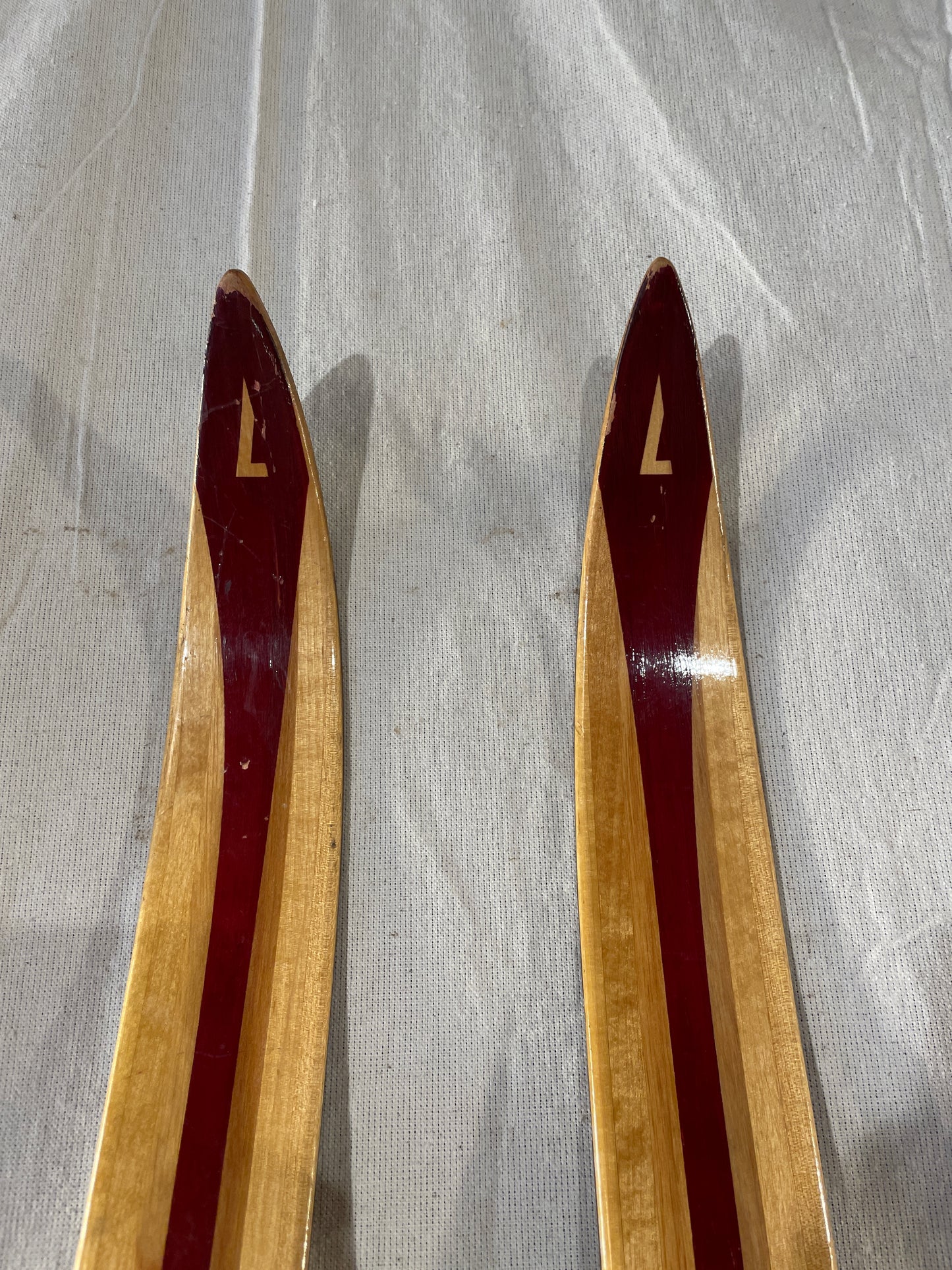 205cm Landsem 1970s Wood Cross-Country Skis - Great Shape - Bases Refinished!