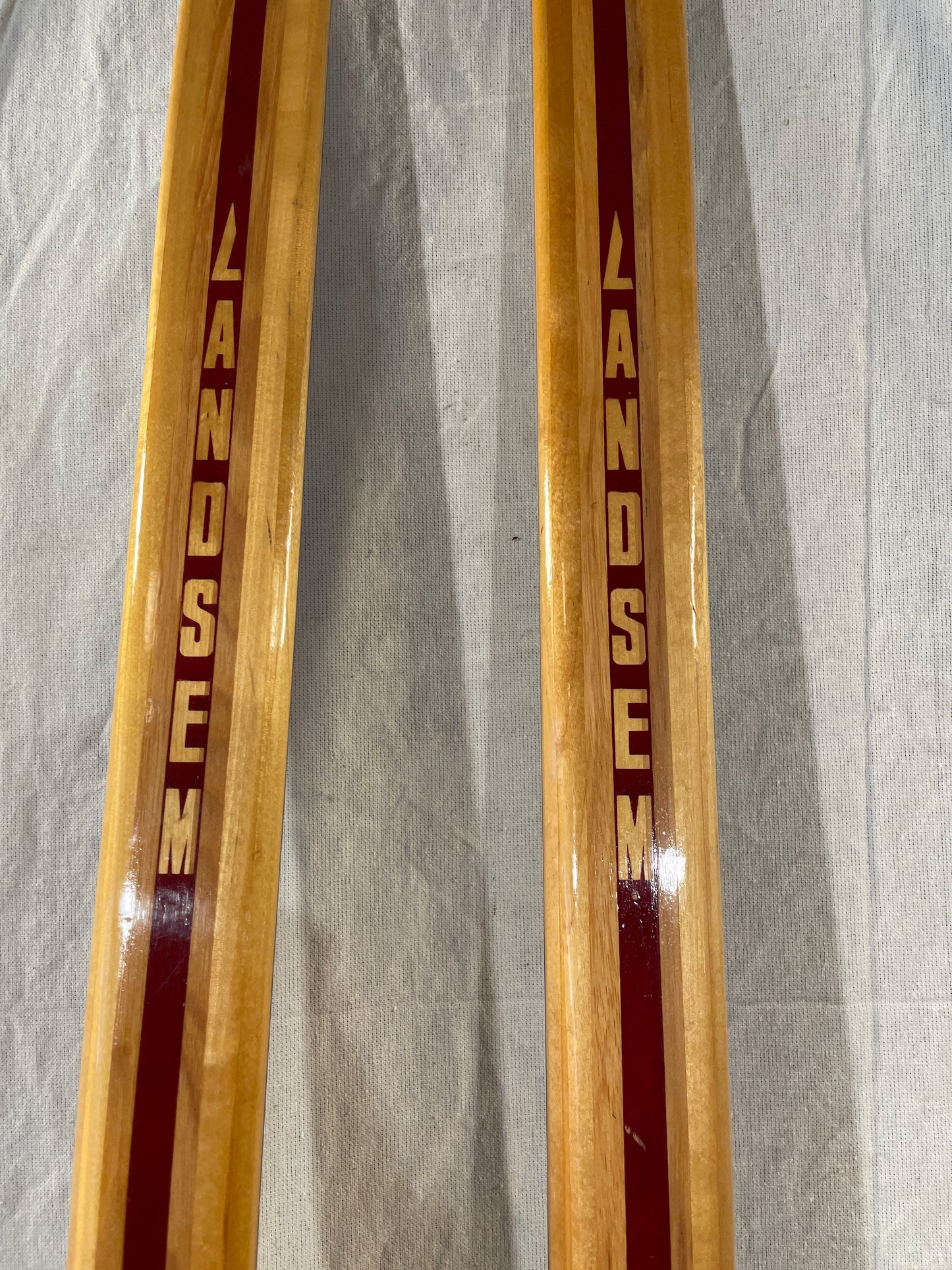 205cm Landsem 1970s Wood Cross-Country Skis - Great Shape - Bases Refinished!