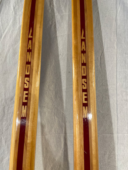 205cm Landsem 1970s Wood Cross-Country Skis - Great Shape - Bases Refinished!