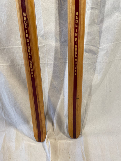 205cm Landsem 1970s Wood Cross-Country Skis - Great Shape - Bases Refinished!