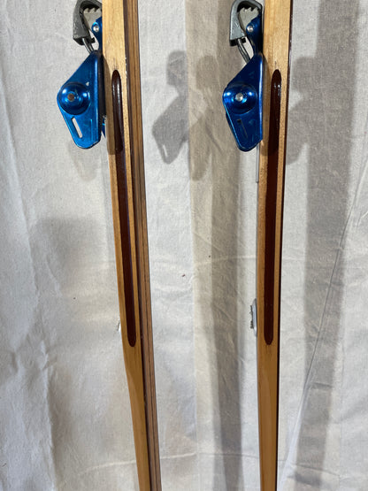 205cm Landsem 1970s Wood Cross-Country Skis - Great Shape - Bases Refinished!