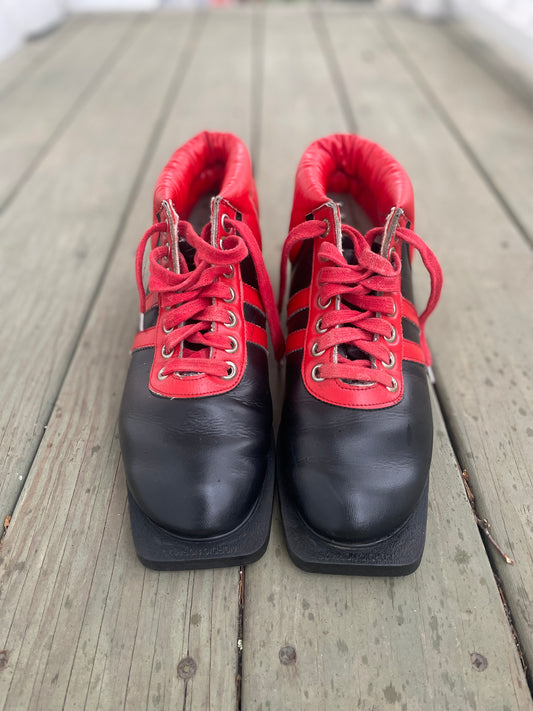 Size 43 (US Men's 9.5-10) Botas from Czechoslovakia - 75mm 3-pin High Cuff Cross-Country Ski Boots