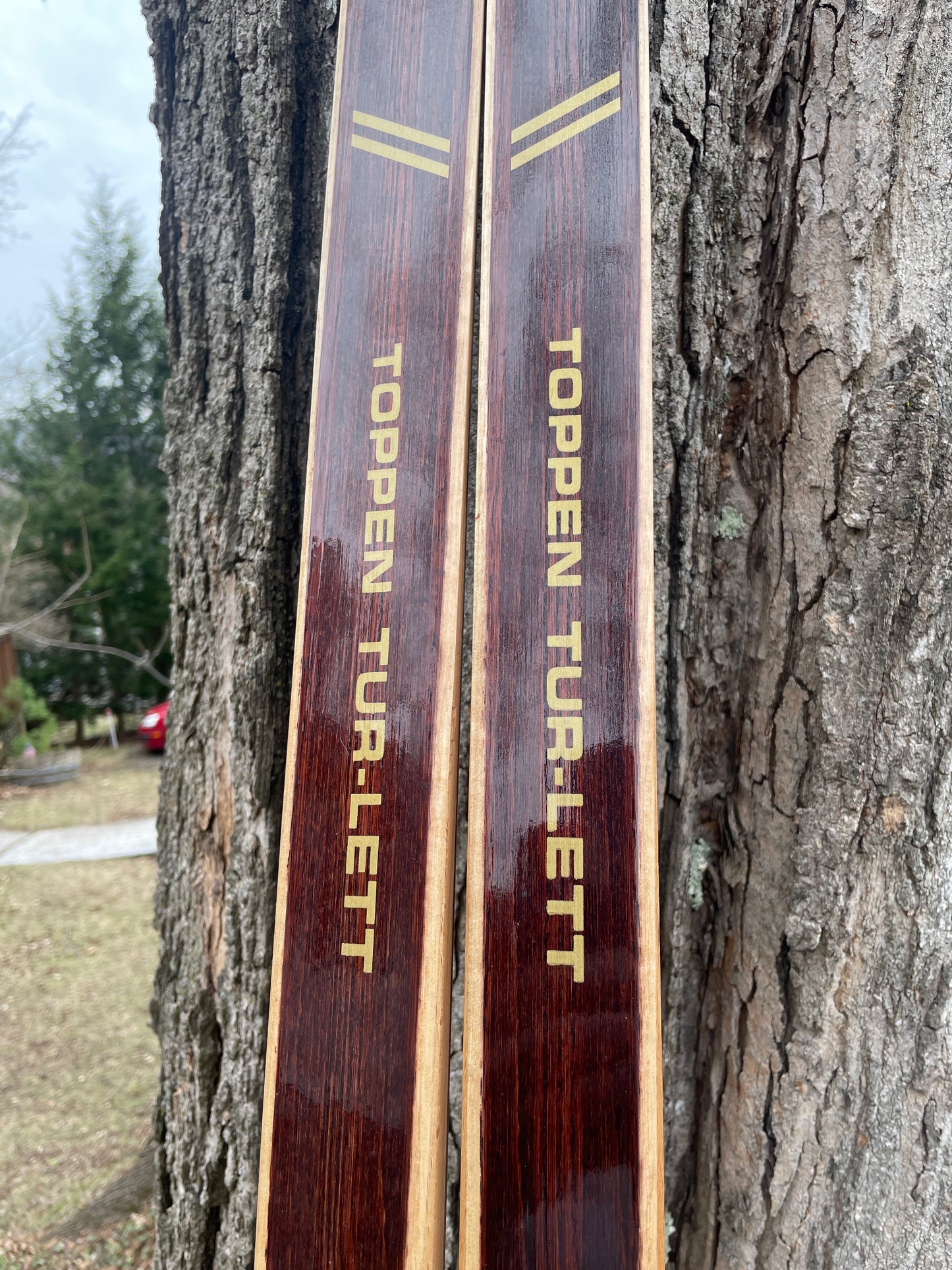205cm Toppen "Tur-Lett" Wood Cross-Country Skis - BRAND NEW - 1970s, from Norway!!!!!!