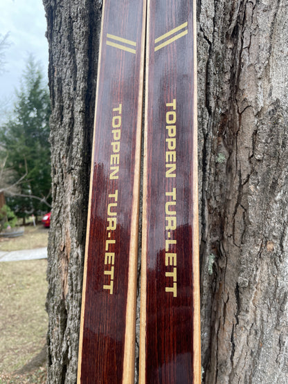 205cm Toppen "Tur-Lett" Wood Cross-Country Skis - BRAND NEW - 1970s, from Norway!!!!!!