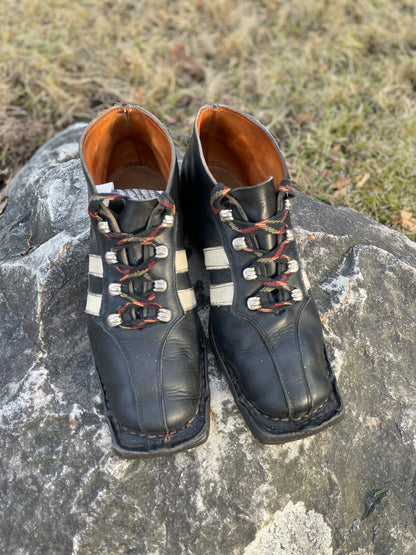 Size 40 (US Women's 9/9.5) 1960s Norwegian Cross-Country Skiing Racing Boots - All Leather!!!!
