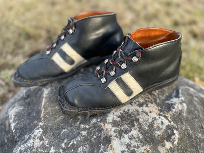 Size 40 (US Women's 9/9.5) 1960s Norwegian Cross-Country Skiing Racing Boots - All Leather!!!!