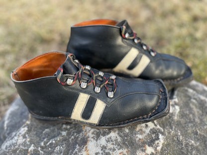 Size 40 (US Women's 9/9.5) 1960s Norwegian Cross-Country Skiing Racing Boots - All Leather!!!!