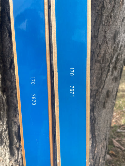 170cm Blå-Skia Wood Light Touring Cross-Country Skis - 1970s - Last Gasp for Wood!!!!