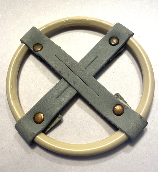Leather/Plastic Cross Country Ski Racing Ski Basket from 1960s - NEVER USED!