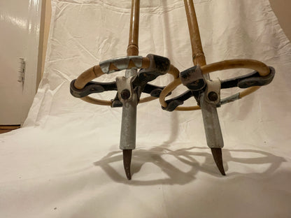 140cm Vintage Norwegian Bamboo Cross-Country Ski Poles - NICE!