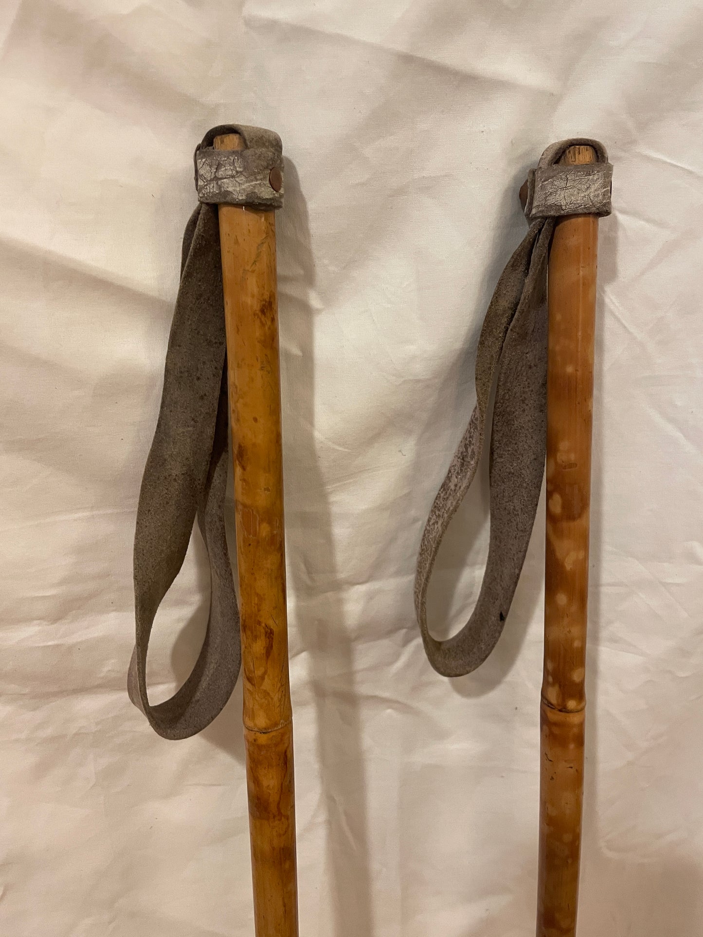 135cm Vintage Norwegian Bamboo Cross-Country Ski Poles - OLD SCHOOL!