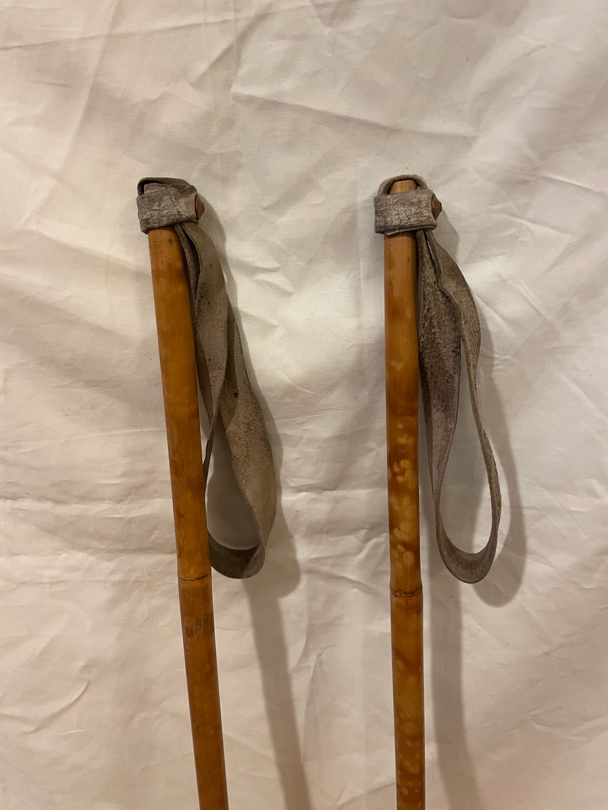 135cm Vintage Norwegian Bamboo Cross-Country Ski Poles 135cm Vintage Norwegian Bamboo Cross-Country Ski Poles