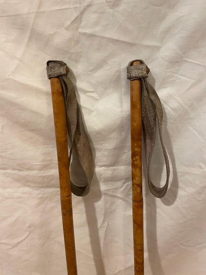135cm Vintage Norwegian Bamboo Cross-Country Ski Poles - OLD SCHOOL!