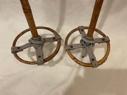 135cm Vintage Norwegian Bamboo Cross-Country Ski Poles - OLD SCHOOL!