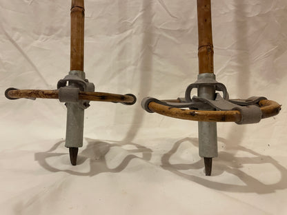 135cm Vintage Norwegian Bamboo Cross-Country Ski Poles - OLD SCHOOL!