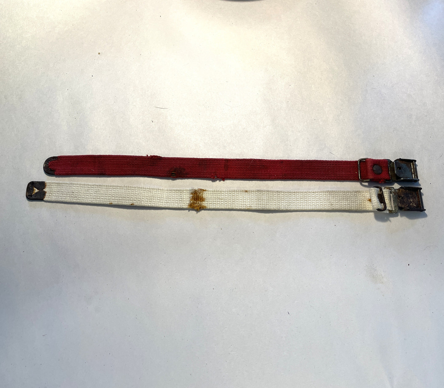 Vintage Ski Ties from Norway - Pair - Red/White
