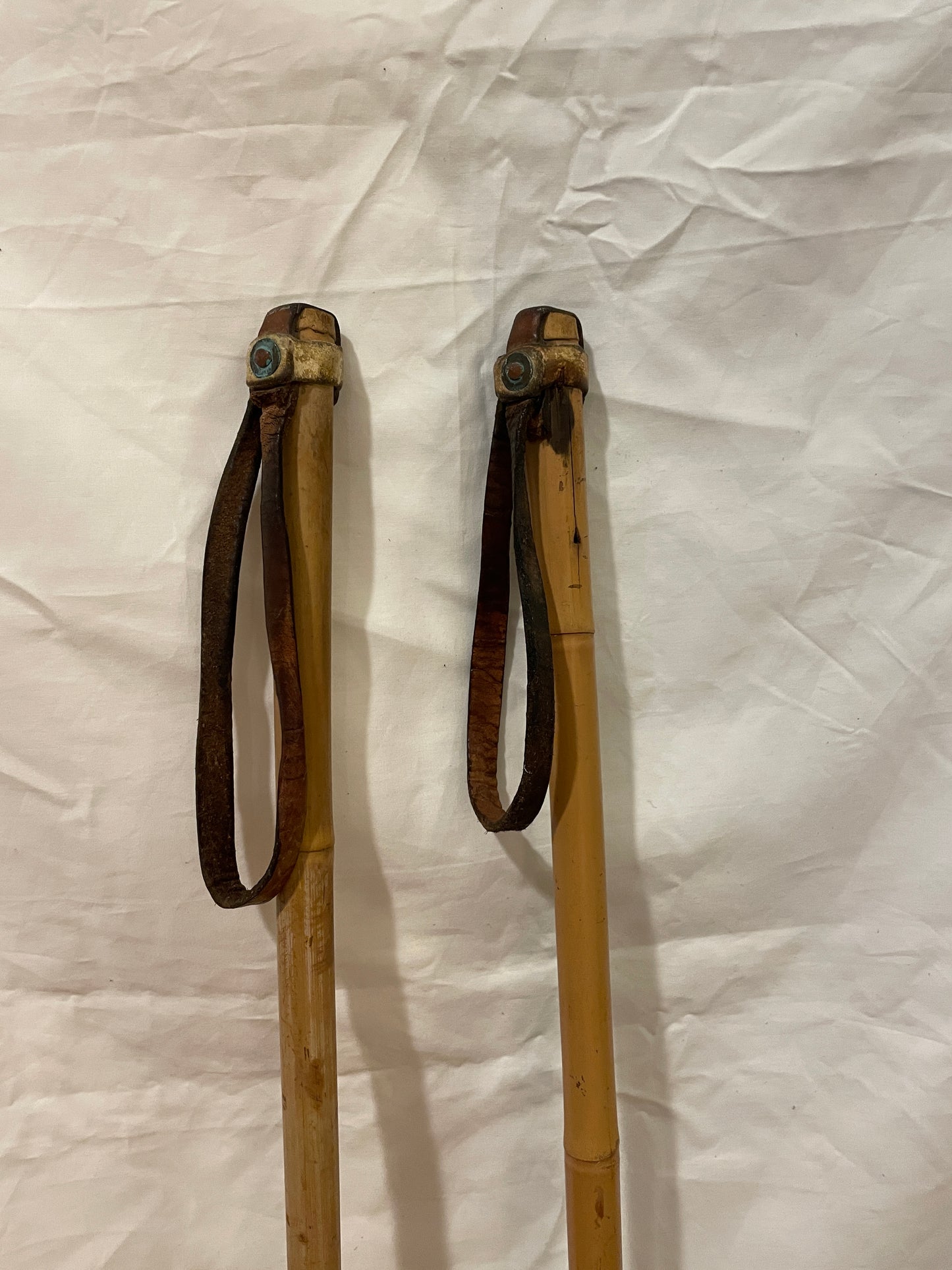 140cm Vintage Norwegian Bamboo Cross-Country Ski Poles - NICE EXAMPLE!