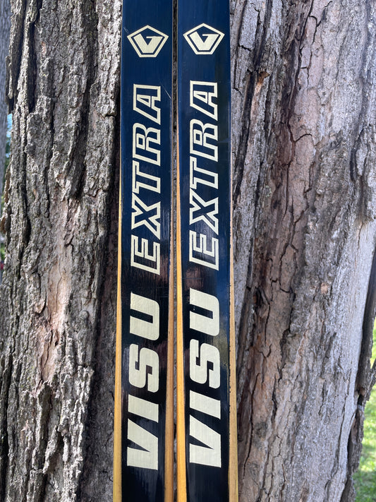 205cm Visu "Extra" 1970s Wood Cross-Country Racing Skis - from USSR!!!  Unused