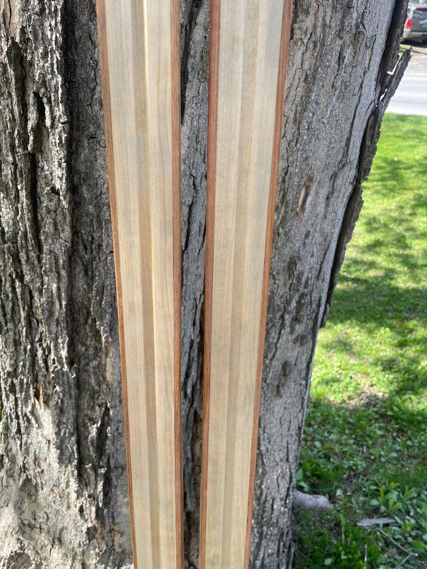 205cm Visu "Extra" 1970s Wood Cross-Country Racing Skis - from USSR!!!  Unused