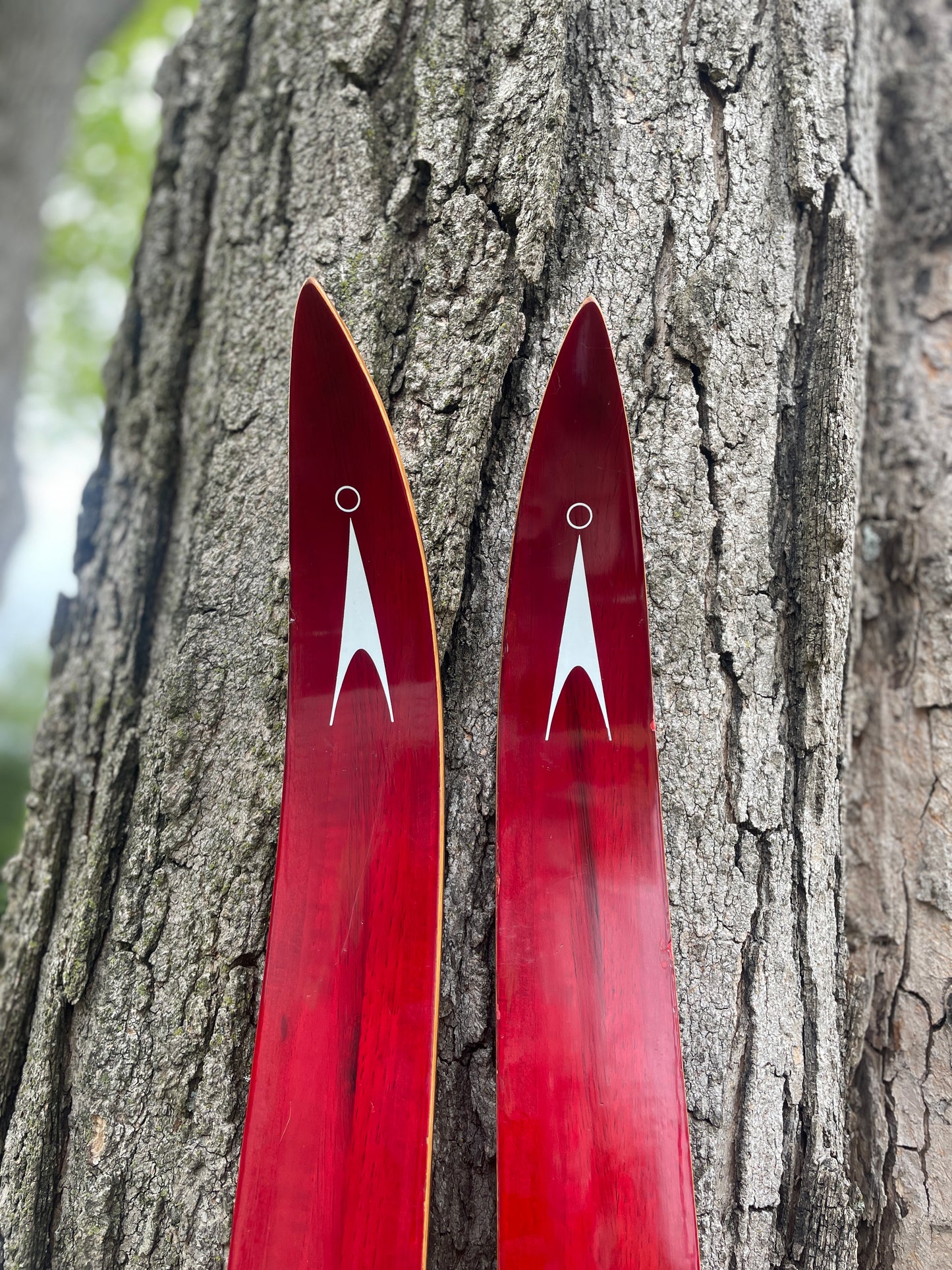 205cm Åsnes of Norway "Tur-Langrenn" 1970s Cross-Country Touring Skis - Lovely Red Color!!!