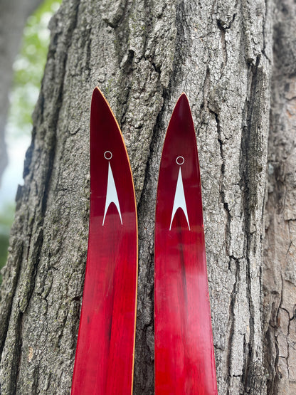 205cm Åsnes of Norway "Tur-Langrenn" 1970s Cross-Country Touring Skis - Lovely Red Color!!!