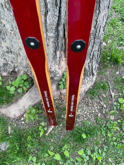 205cm Åsnes of Norway "Tur-Langrenn" 1970s Cross-Country Touring Skis - Lovely Red Color!!!