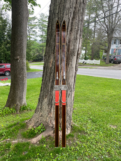 205cm "Populær" Tur-Langrenn Wood Cross-Country Skis - 1960s - BEAUTIFUL!!!