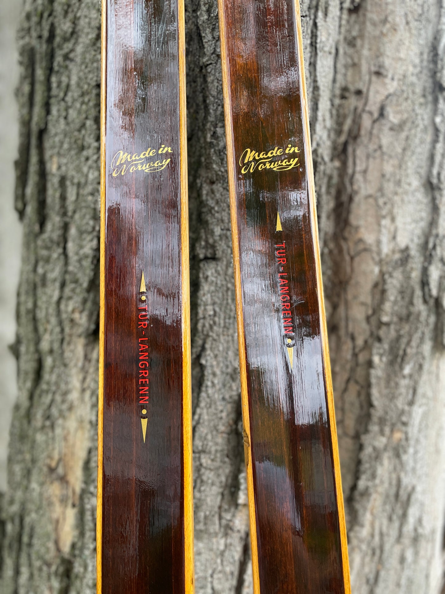 205cm "Populær" Tur-Langrenn Wood Cross-Country Skis - 1960s - BEAUTIFUL!!!