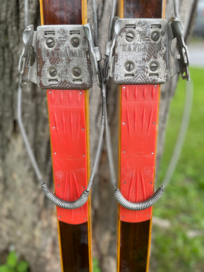 205cm "Populær" Tur-Langrenn Wood Cross-Country Skis - 1960s - BEAUTIFUL!!!