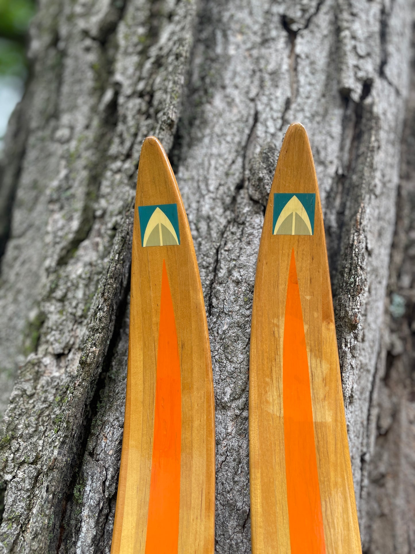 205cm Eggen 1970s Wood Cross-Country Racing Skis - Professionally Restored