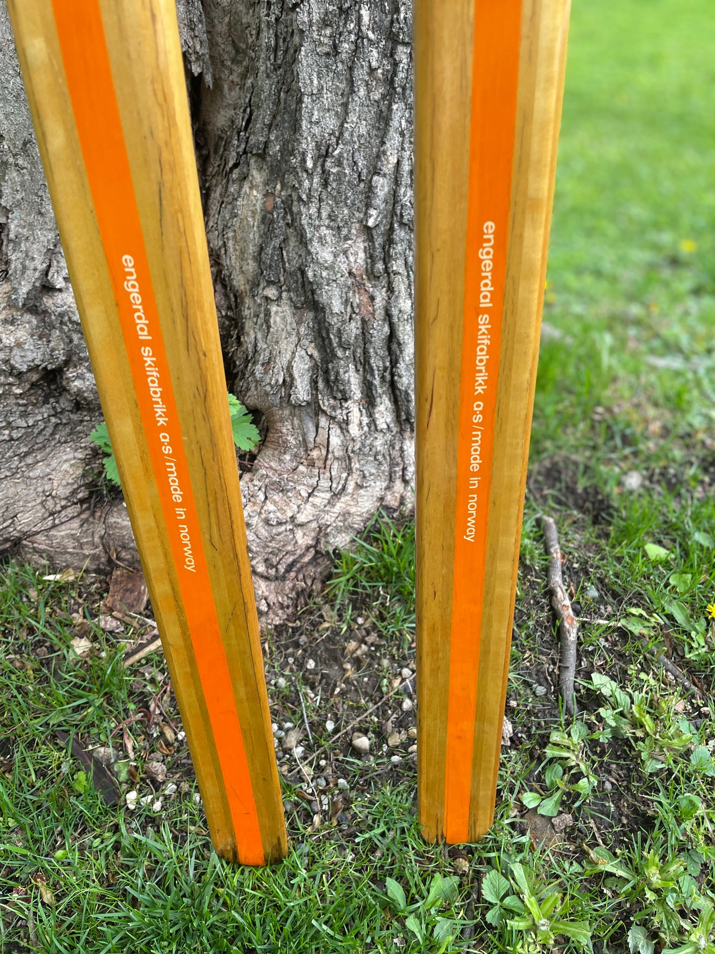 205cm Eggen 1970s Wood Cross-Country Racing Skis - Professionally Restored