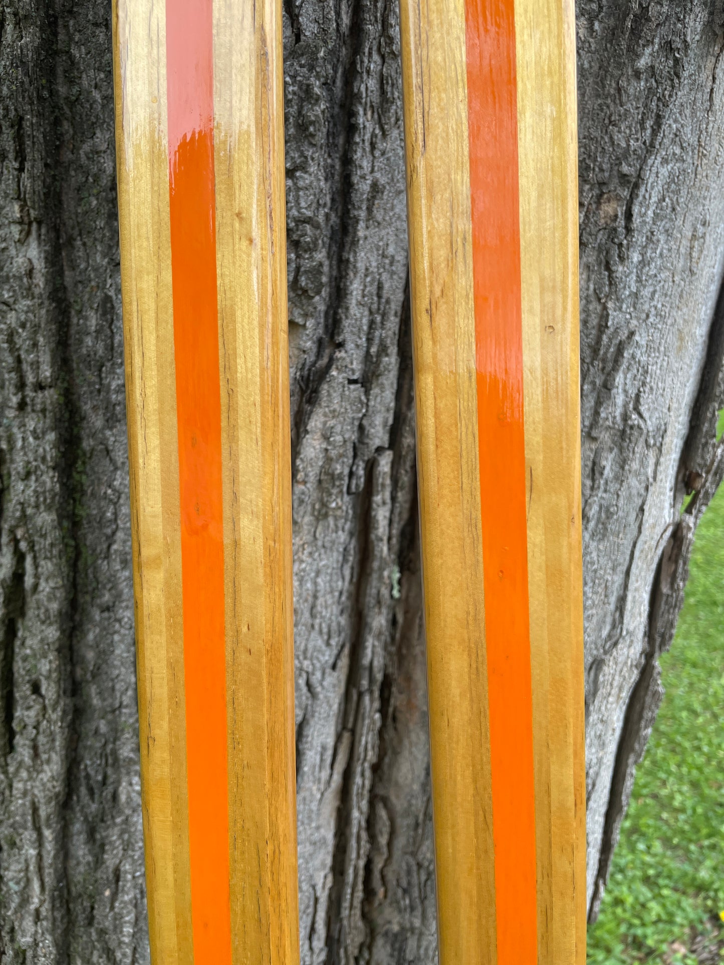 205cm Eggen 1970s Wood Cross-Country Racing Skis - Professionally Restored