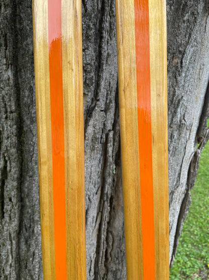 205cm Eggen 1970s Wood Cross-Country Racing Skis - Professionally Restored