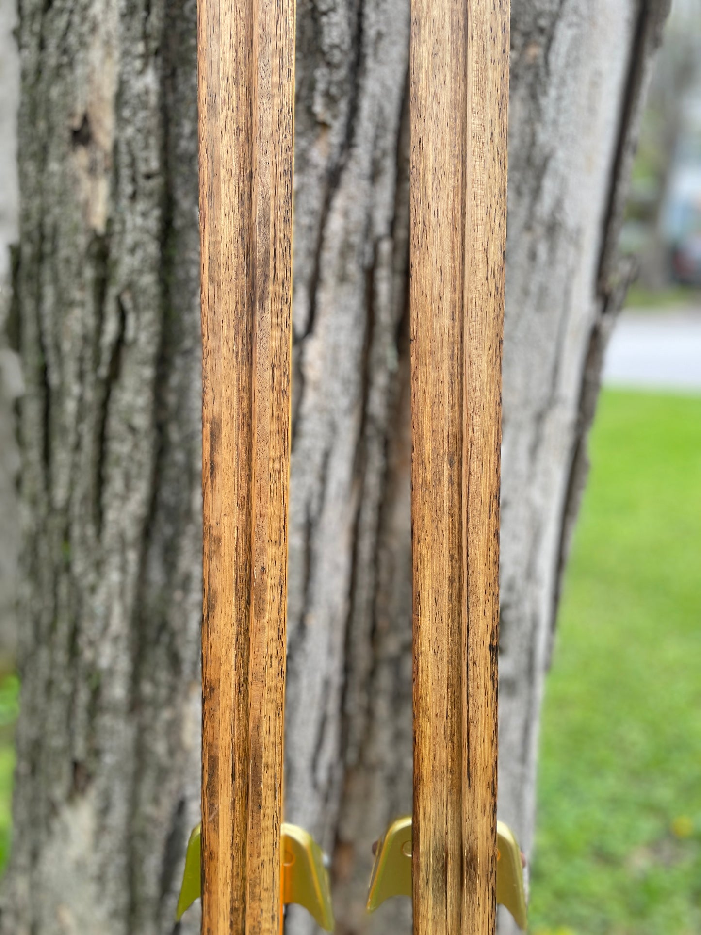 205cm Eggen 1970s Wood Cross-Country Racing Skis - Professionally Restored