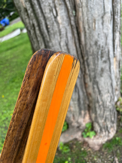 205cm Eggen 1970s Wood Cross-Country Racing Skis - Professionally Restored